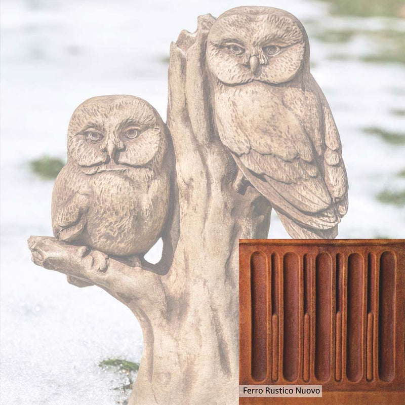 Ferro Rustico Nuovo Patina for the Campania International Night Watch Statue, red and orange blended in this striking color for the garden.