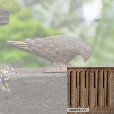 Aged Limestone Patina for the Campania International French Dove Statue, brown, orange, and green for an old stone look.