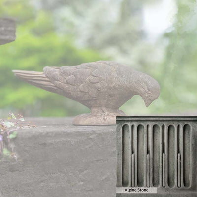 Alpine Stone Patina for the Campania International French Dove Statue, a medium gray with a bit of green to define the details.