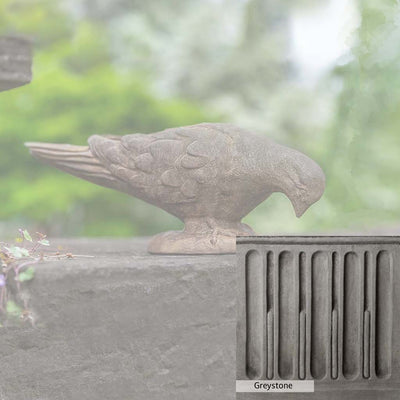 Greystone Patina for the Campania International French Dove Statue , a classic gray, soft, and muted, blends nicely in the garden.