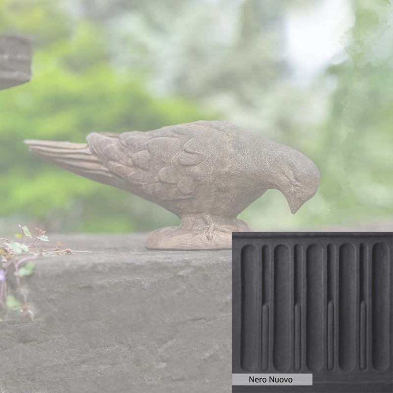 Nero Nuovo Patina for the Campania International French Dove Statue, bold dramatic black patina for the garden.