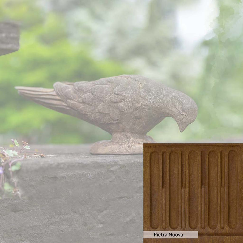 Pietra Nuova Patina for the Campania International French Dove Statue, a rich brown blended with black and orange.