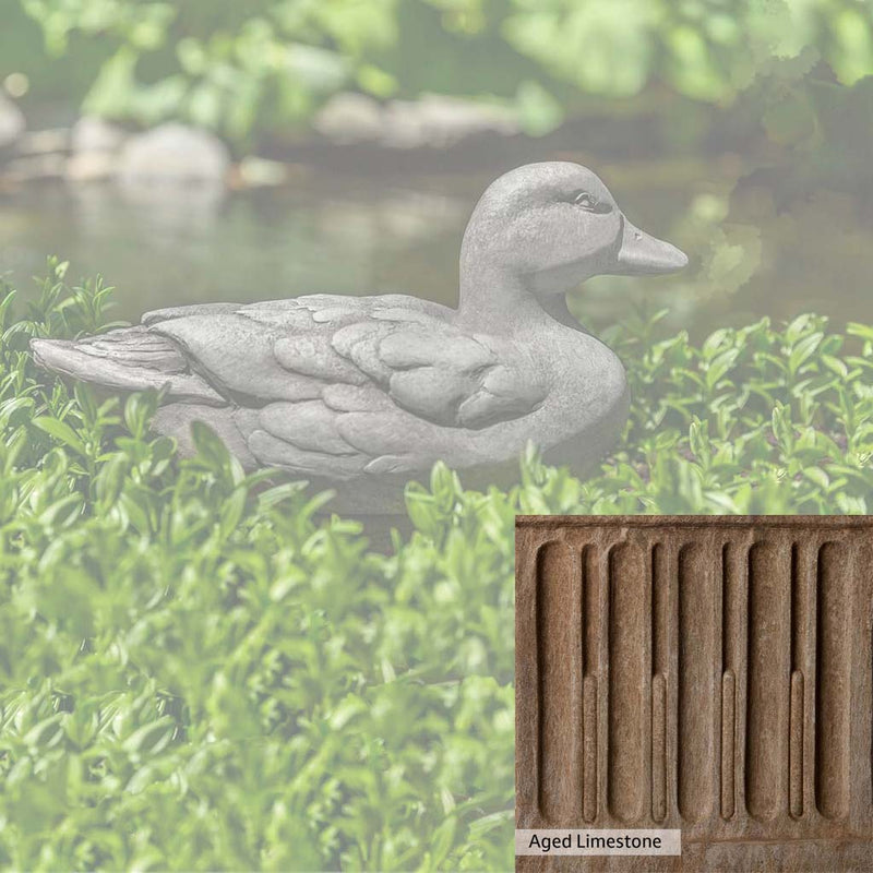 Aged Limestone Patina for the Campania International Decoy Duck Statue, brown, orange, and green for an old stone look.