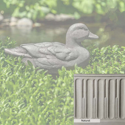 Natural Patina for the Campania International Decoy Duck Statue is unstained cast stone, the brightest and whitest finish that will age.
