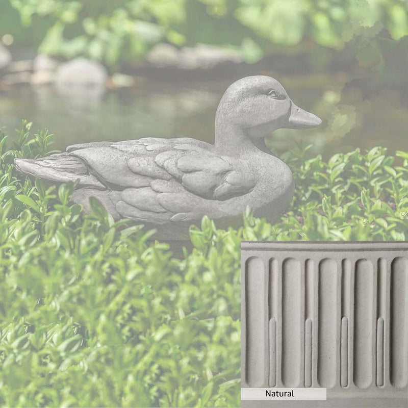 Natural Patina for the Campania International Decoy Duck Statue is unstained cast stone, the brightest and whitest finish that will age.