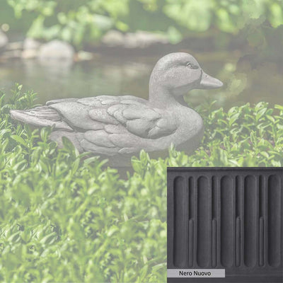 Nero Nuovo Patina for the Campania International Decoy Duck Statue, bold dramatic black patina for the garden.