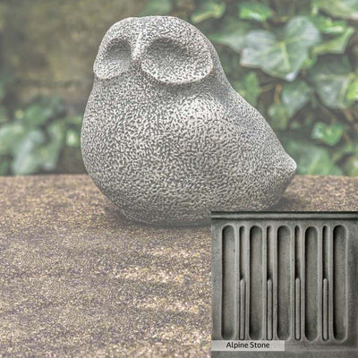 Alpine Stone Patina for the Campania International Stone Owl Statue, a medium gray with a bit of green to define the details.