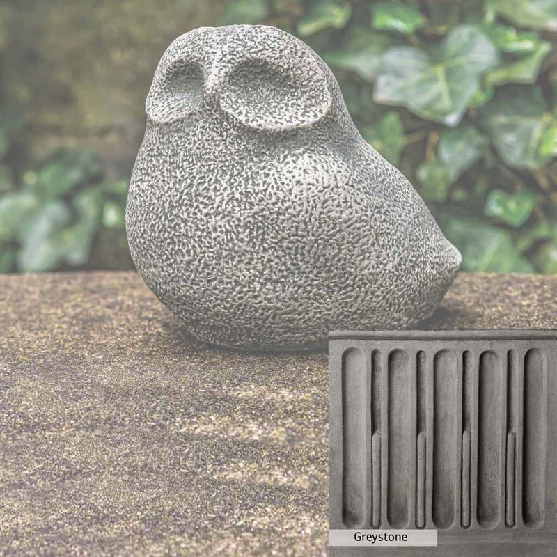 Greystone Patina for the Campania International Stone Owl Statue , a classic gray, soft, and muted, blends nicely in the garden.
