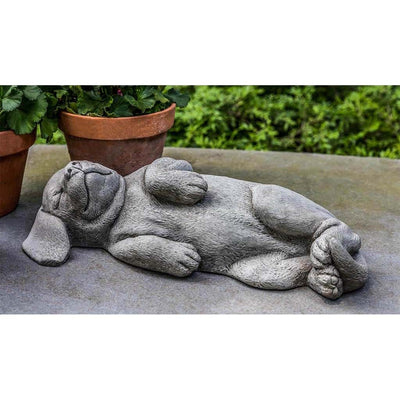 Campania International Belly Rubs Statue stained in the Greystone patina, the ideal color for this garden statue.