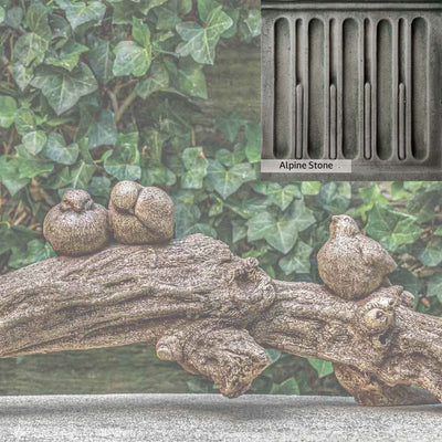 Alpine Stone Patina for the Campania International Birds on a Branch Statue, a medium gray with a bit of green to define the details.