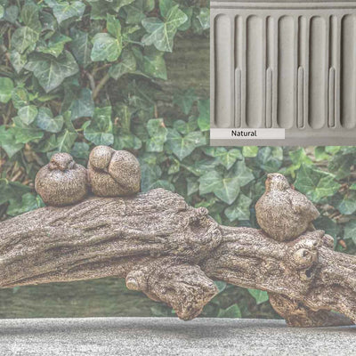 Natural Patina for the Campania International Birds on a Branch Statue is unstained cast stone, the brightest and whitest finish that will age.