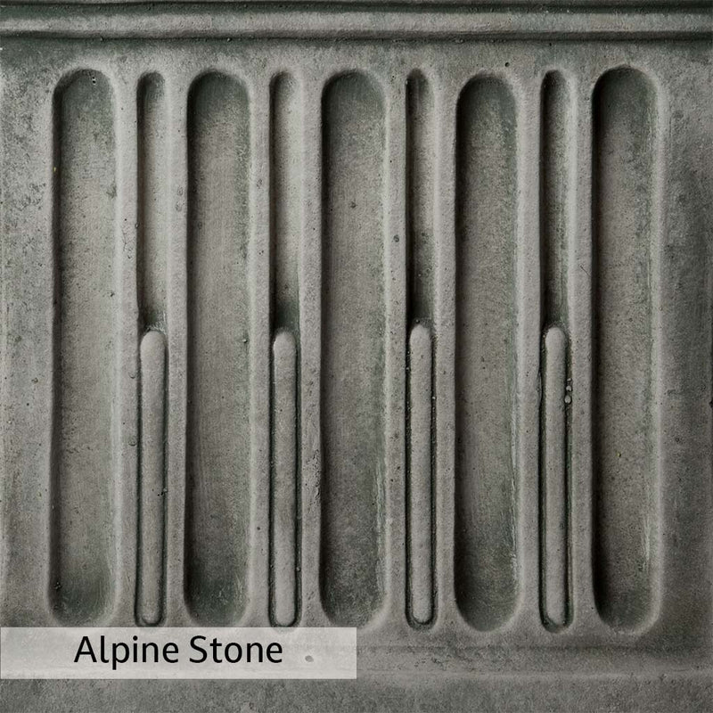 Alpine Stone Patina for the Campania International Series 1 - 24 x 20 Planter, a medium gray with a bit of green to define the details.