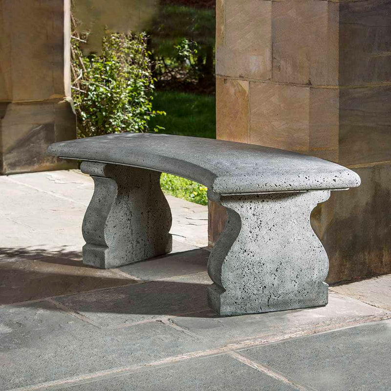 Campania International Provencal Curved Bench, displayed in the best-selling hand-applied color.