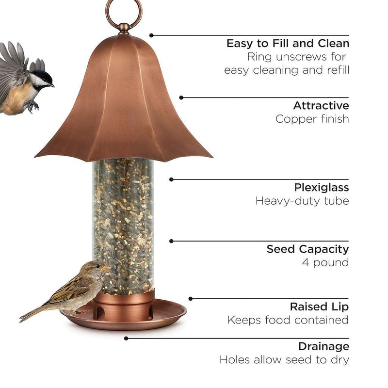 Good Directions Copper Bell Tube Bird Feeder