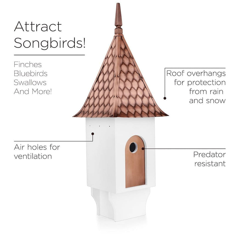 Good Directions Chateau Bird House with Pure Copper Diamond Pattern Roof