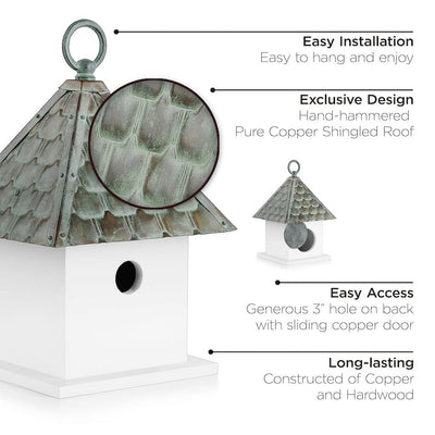 Good Directions Bird House Bungalow with Verdigris Pure Copper Roof