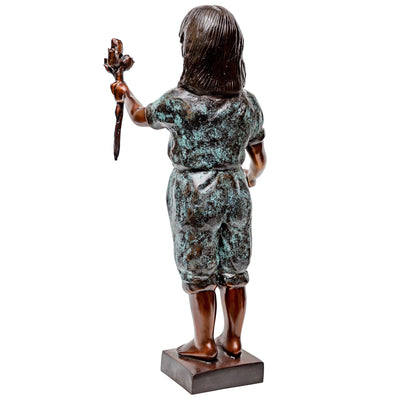 Olivia's Roses, Flower Girl Cast Bronze Garden Statue by Design Toscano