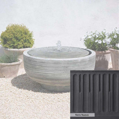 Nero Nuovo Patina for the Campania International Girona Fountain, bold dramatic black patina for the garden.