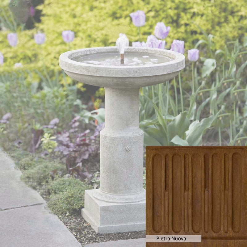 Pietra Nuova Patina for the Campania International Powys Fountain, a rich brown blended with black and orange.