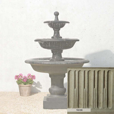 Verde Patina for the Campania International Vicobello Fountain, green and gray come together in a soft tone blended into a soft green.