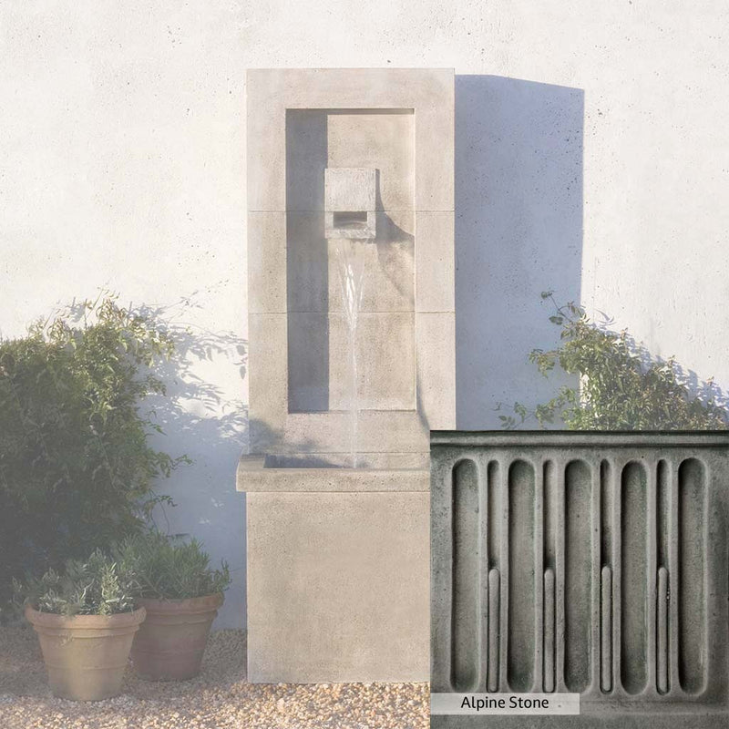 Alpine Stone Patina for the Campania International Moderne Fountain, a medium gray with a bit of green to define the details.