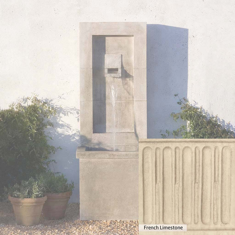 French Limestone Patina for the Campania International Moderne Fountain, old-world creamy white with ivory undertones.