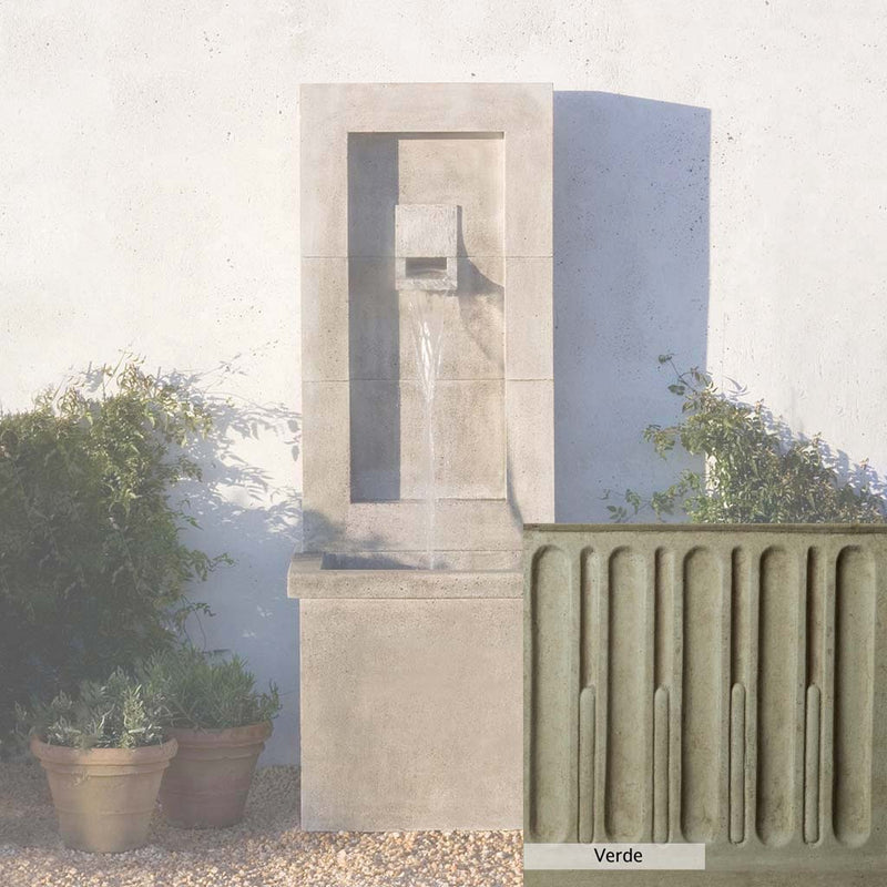 Verde Patina for the Campania International Moderne Fountain, green and gray come together in a soft tone blended into a soft green.