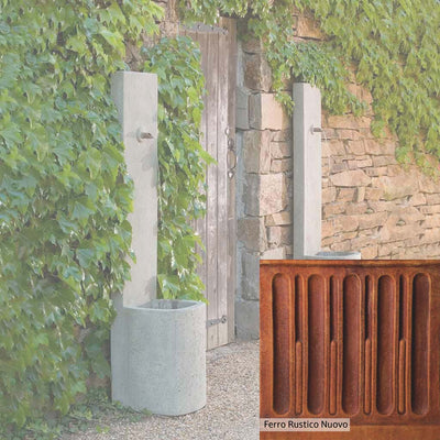 Ferro Rustico Nuovo Patina for the Campania International Echo Fountain, red and orange blended in this striking color for the garden.