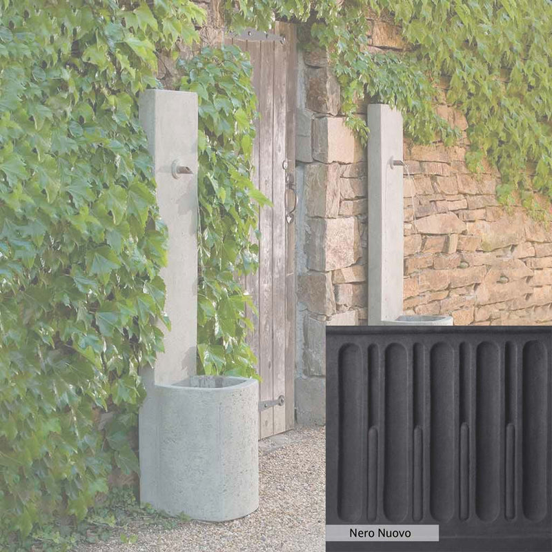 Nero Nuovo Patina for the Campania International Echo Fountain, bold dramatic black patina for the garden.