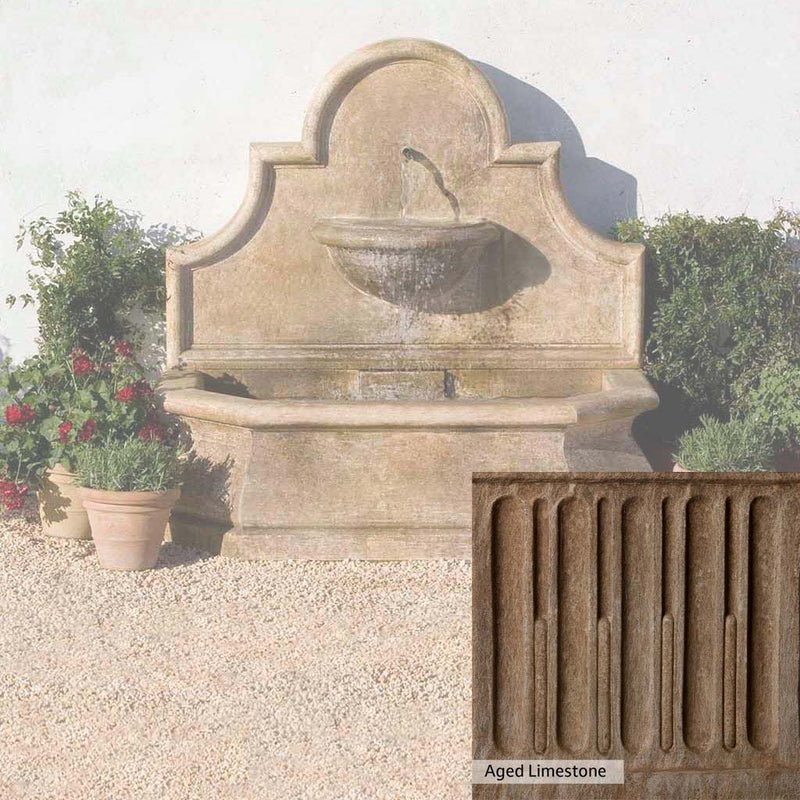 Aged Limestone Patina for the Campania International Andalusia Wall Fountain, brown, orange, and green for an old stone look.