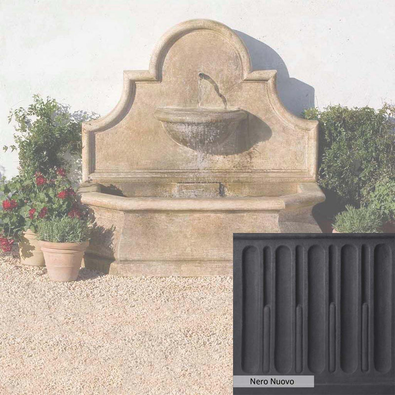 Nero Nuovo Patina for the Campania International Andalusia Wall Fountain, bold dramatic black patina for the garden.