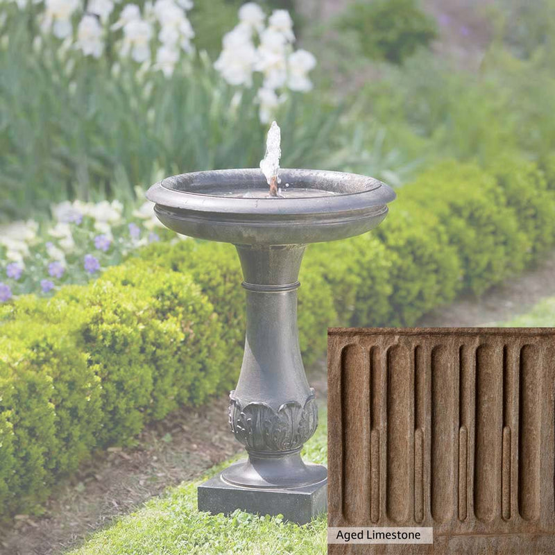 Aged Limestone Patina for the Campania International Chatsworth Fountain, brown, orange, and green for an old stone look.