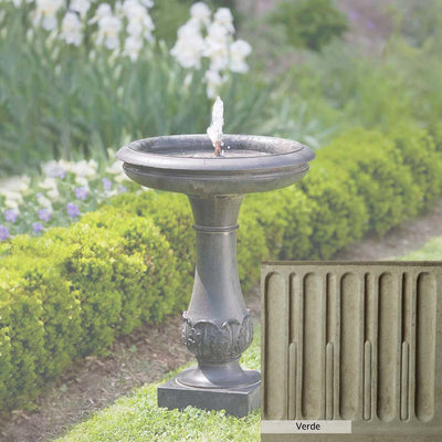 Verde Patina for the Campania International Chatsworth Fountain, green and gray come together in a soft tone blended into a soft green.