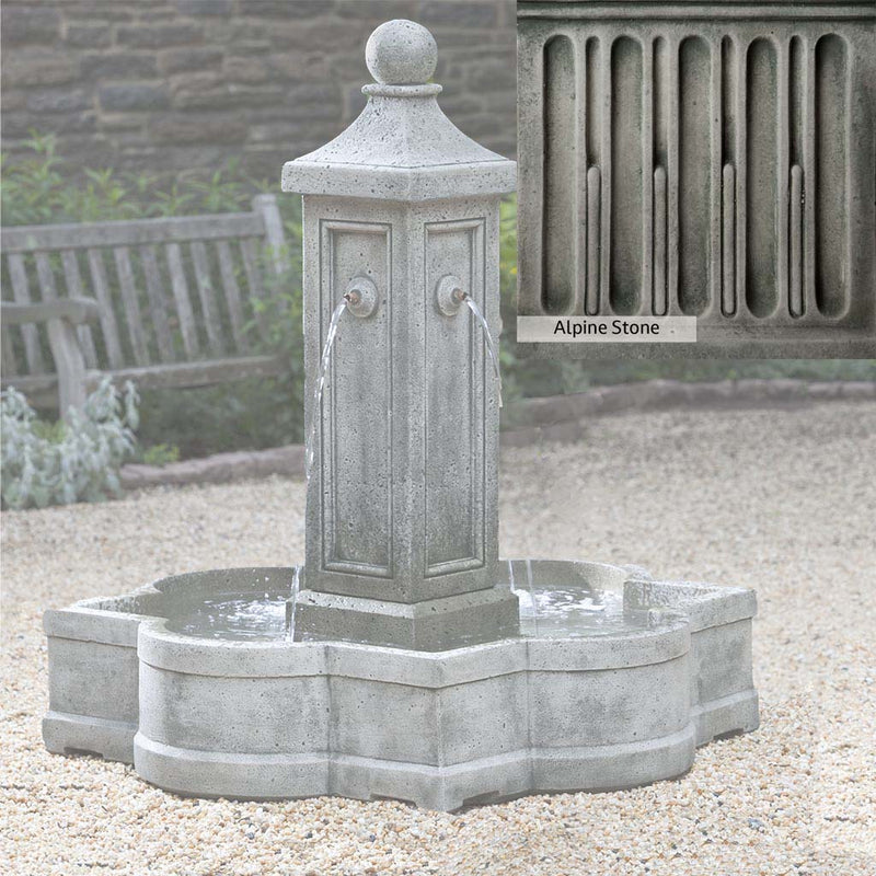 Alpine Stone Patina for the Campania International Provence Fountain, a medium gray with a bit of green to define the details.