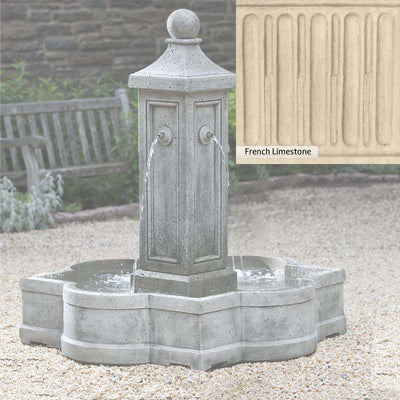 French Limestone Patina for the Campania International Provence Fountain, old-world creamy white with ivory undertones.