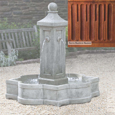 Ferro Rustico Nuovo Patina for the Campania International Provence Fountain, red and orange blended in this striking color for the garden.