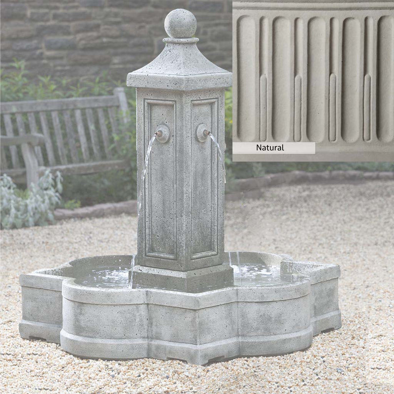Natural Patina for the Campania International Provence Fountain is unstained cast stone the brightest and whitest that ages over time.