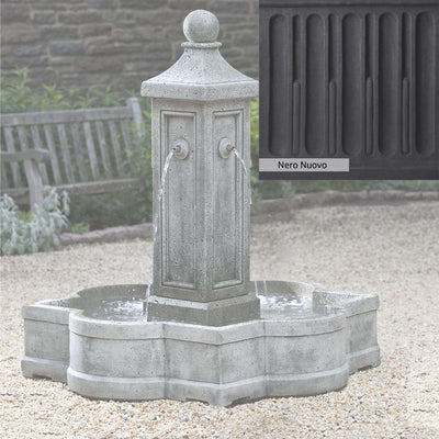 Nero Nuovo Patina for the Campania International Provence Fountain, bold dramatic black patina for the garden.