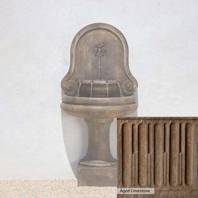 Aged Limestone Patina for the Campania International Valencia Fountain, brown, orange, and green for an old stone look.