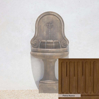 Pietra Nuova Patina for the Campania International Valencia Fountain, a rich brown blended with black and orange.