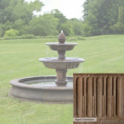 Aged Limestone Patina for the Campania International Beaufort Fountain, brown, orange, and green for an old stone look.