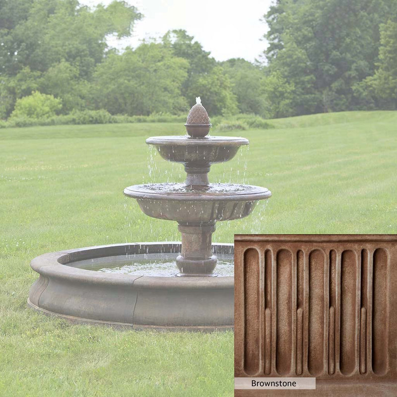 Brownstone Patina for the Campania International Beaufort Fountain, brown blended with hints of red and yellow, works well in the garden.