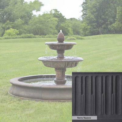 Nero Nuovo Patina for the Campania International Beaufort Fountain, bold dramatic black patina for the garden.