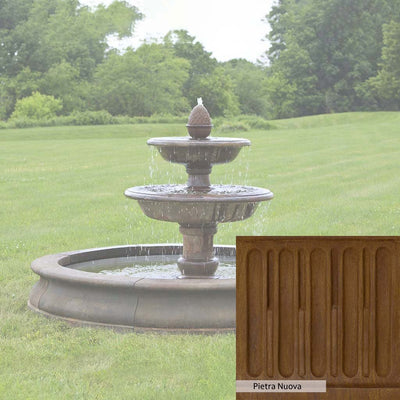 Pietra Nuova Patina for the Campania International Beaufort Fountain, a rich brown blended with black and orange.