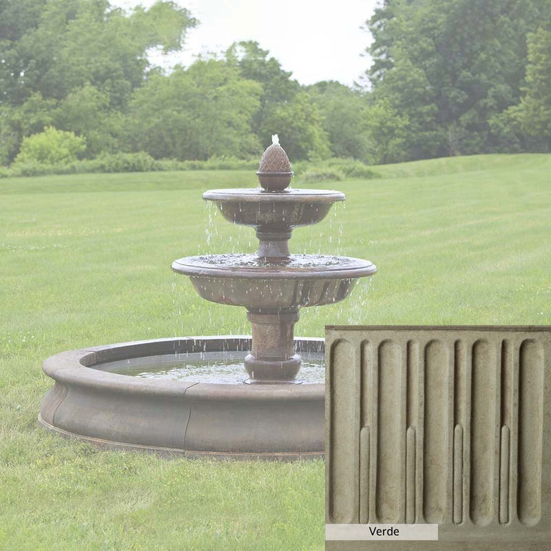 Verde Patina for the Campania International Beaufort Fountain, green and gray come together in a soft tone blended into a soft green.