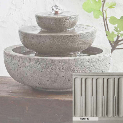 Natural Patina for the Campania International M-Series Platia Fountain is unstained cast stone the brightest and whitest that ages over time.