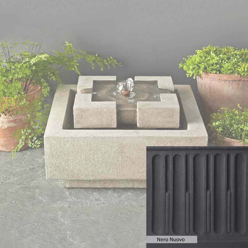 Nero Nuovo Patina for the Campania International M-Series Escala Fountain, bold dramatic black patina for the garden.