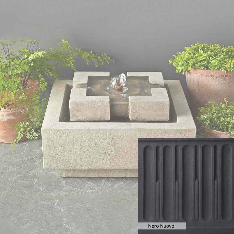 Nero Nuovo Patina for the Campania International M-Series Escala Fountain, bold dramatic black patina for the garden.