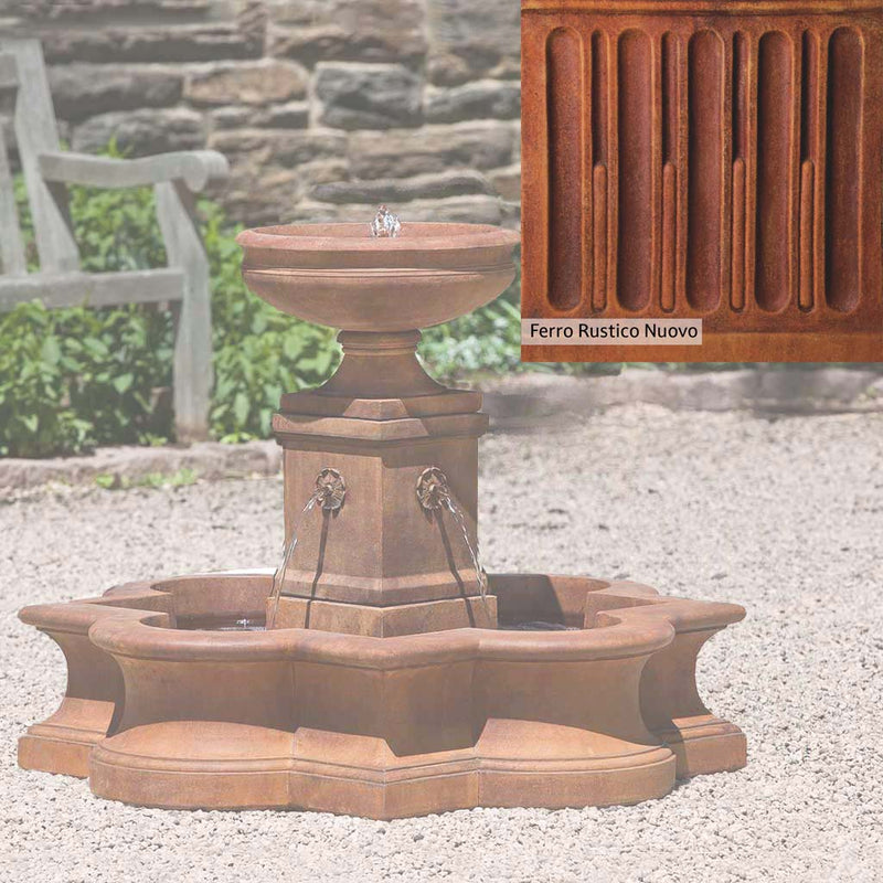 Ferro Rustico Nuovo Patina for the Campania International Beauvais Fountain, red and orange blended in this striking color for the garden.