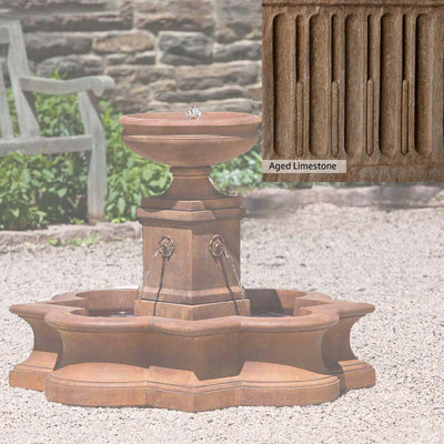 Aged Limestone Patina for the Campania International Beauvais Fountain, brown, orange, and green for an old stone look.
